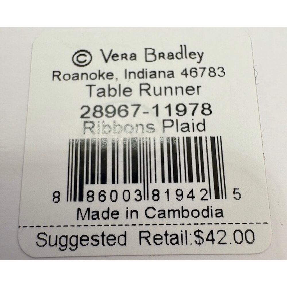 Vera Bradley Table Runner 13.25 Wide x 96 Long NEW - Picture 4 of 6